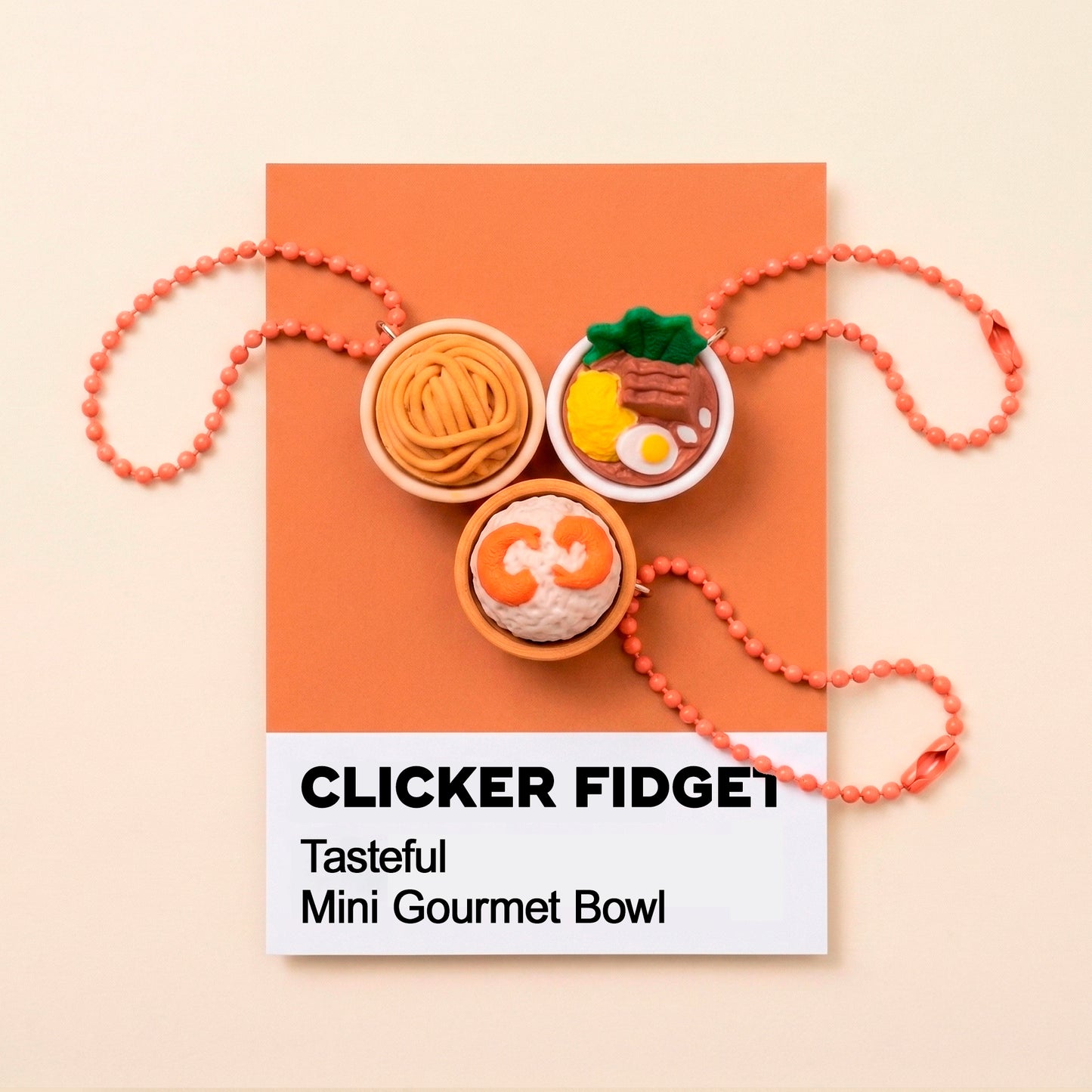 Gourmet Bowl Key Chain Fidget Clicker