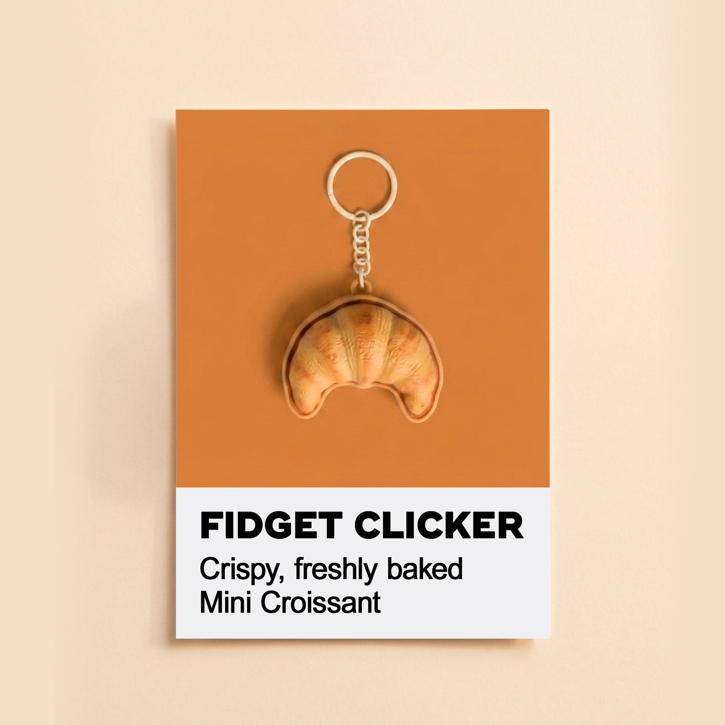 Croissant Key Chain Fidget Clicker