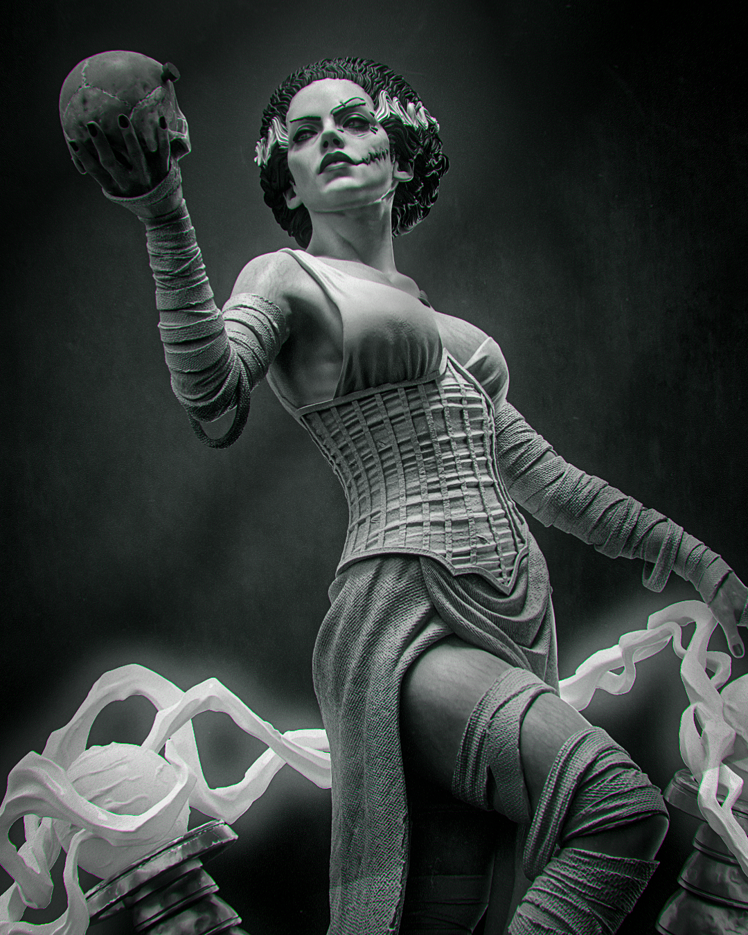 Frankenstein Bride – Figura de resina 1:9 | Terror gótico