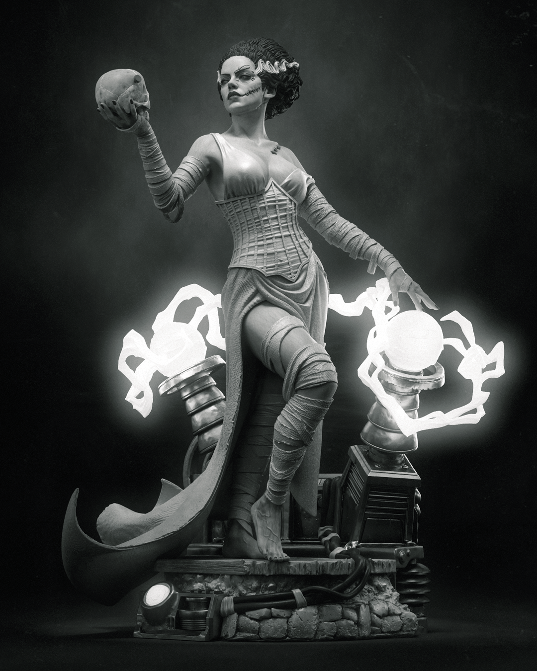 Frankenstein Bride – Figura de resina 1:9 | Terror gótico
